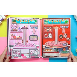 Đồ chơi Búp bê giấy Strawberry vs Chocolate toca toca  Quiet Book đồ chơi bóc dán thủ công diy