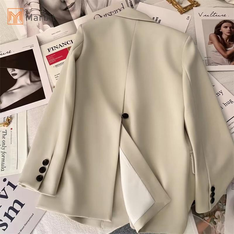 Marbit Nữ Blazer Hàn Quốc Thường Ngày Công Sở Nữ Áo Khoác Ngoài Lưng Đơn Ngực Phù Hợp Với Mới