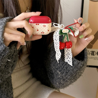 Bow Cherry cho AirPods 1 / 2 3 Pro Pro2 Pro3 Airpod4 Bộ tai nghe Vỏ bảo vệ Bluetooth không dây AirPods pro2 Pro3 3 4 Vỏ bảo vệ tai nghe