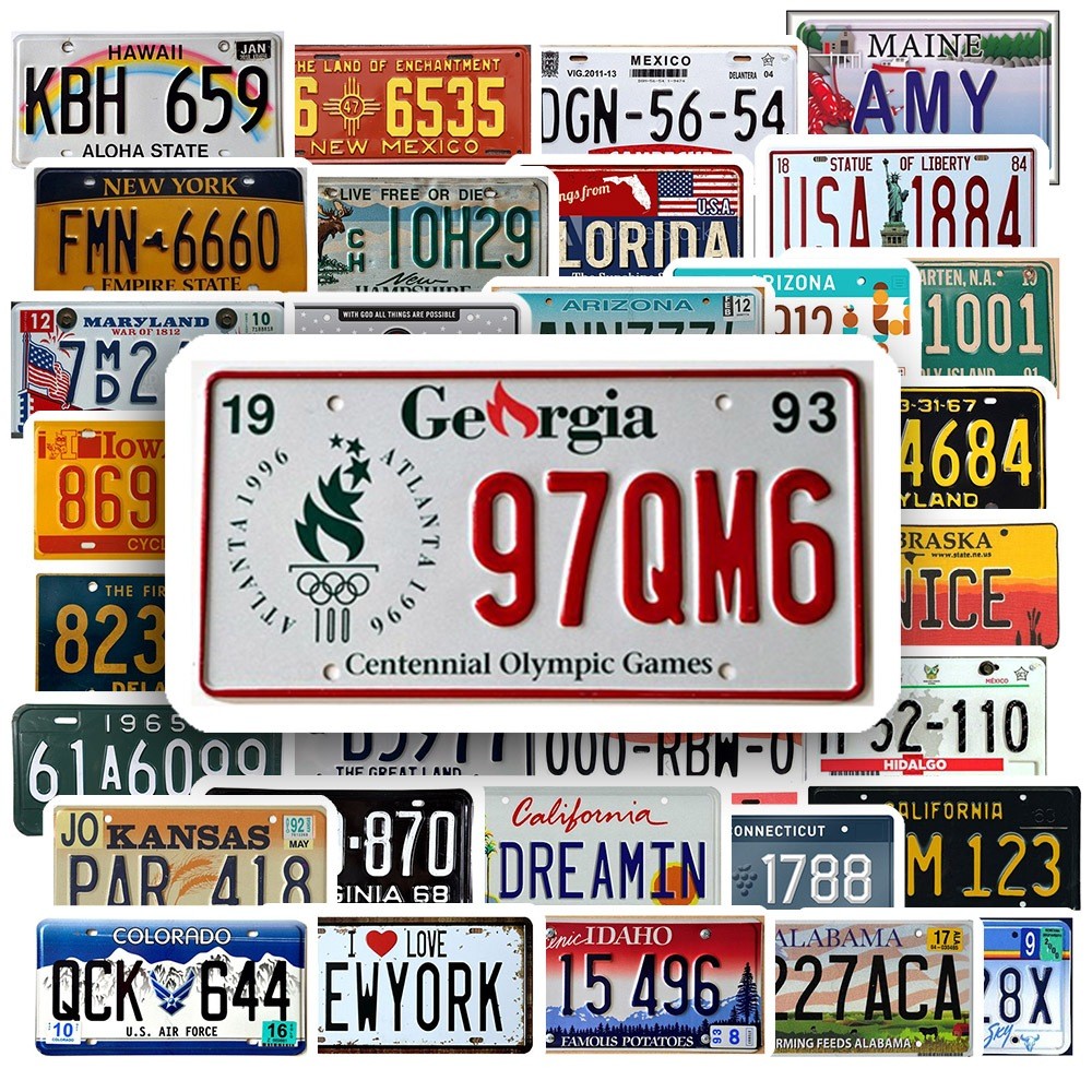 50 Nhãn Dán HÌNH BIỂN SỐ chống nước sticker dán laptop, điện thoại, đàn guitar, mũ bảo hiểm, vali