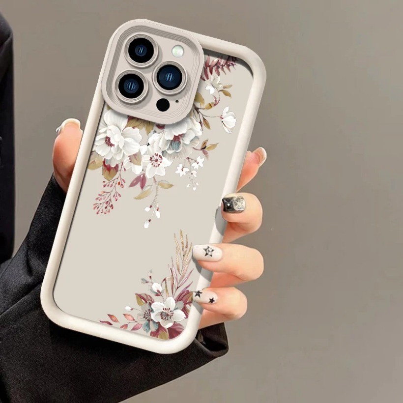 Ốp Điện Thoại Hoa Trắng Tươi Tương Thích Cho iPhone 12 11 Pro Max 12 mini X XR XS Max Silicon Mềm Bảo Vệ Ống Kính Máy Ảnh