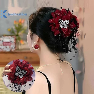 Kudosation Flower sel Kẹp tóc Mũ đội đầu Kẹp tóc phóng đại