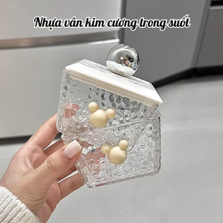 Khay Đựng Mứt Tết Bánh Kẹo Chia Ngăn, Hũ Đựng Hoa Quả Nắp Núm Tròn Nhựa Vân Kim Cương Sang Trọng