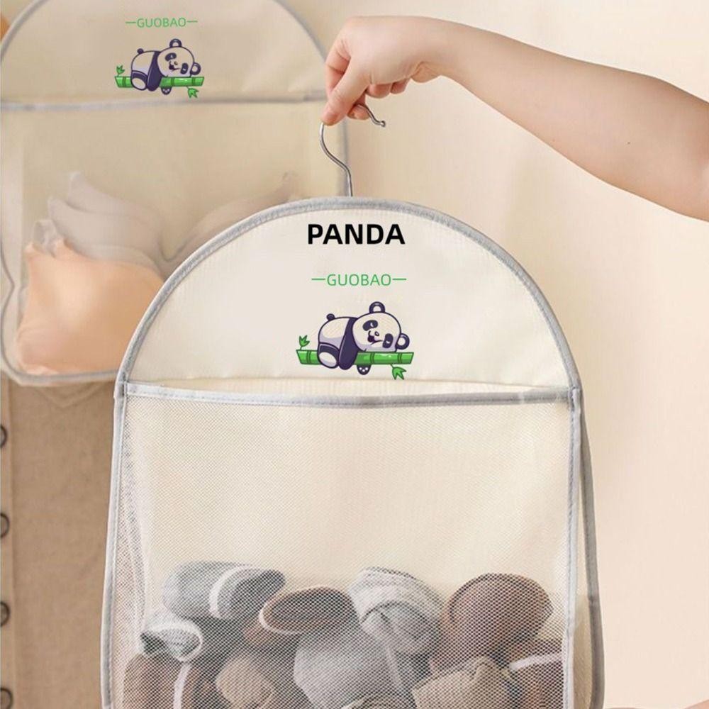 Túi đựng tất MONOSTYLE, Tiết kiệm không gian Tủ quần áo treo Túi lưới lưu trữ, Túi sắp xếp lưới gấu trúc dung lượng lớn nhiều lớp đa chức năng