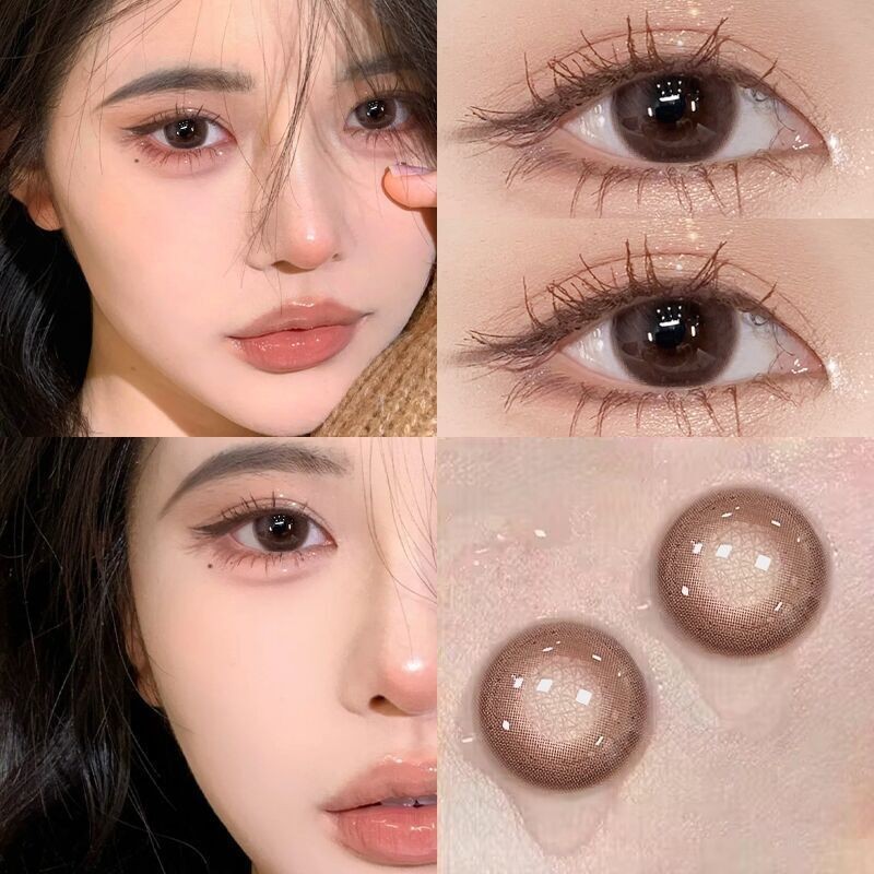 [0.00--6.00] Kính áp tròng Set 2 chiếc Ống kính áp tròng màu xám 14,5mm một năm 0,00---6,00 độ 03