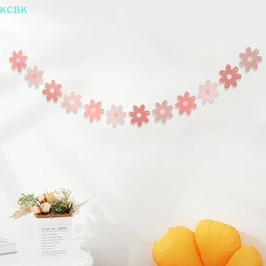 Giấy Hoa Cúc Biểu Ngữ Mũ Bánh Toppers Sinh Nhật Bé Gái Hoa Cúc Trang Trí Tiệc Chủ Đề Bung Vòng Hoa Tiếp Liệu [BK]