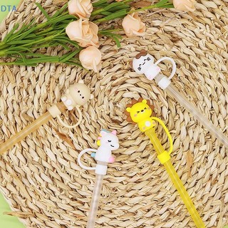 DTA Silicone Niêm Phong Ống Hút Cắm Có Thể Tái Sử Dụng Uống Bụi Hoạt Hình Phích Cắm Đầu Bao Phù Hợp Với Nhà Bếp Cốc DIY Phụ Kiện Bán Buôn PO