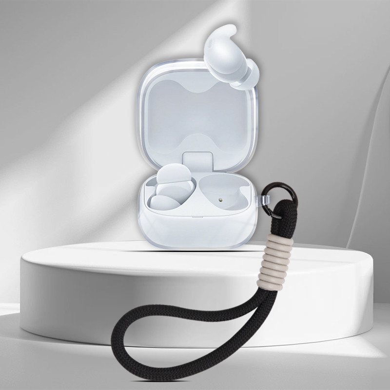 Dành Cho Sony LinkBuds Fit WF-LS900N Vỏ Tai Nghe Trong Suốt Transpent Vỏ Bảo Vệ Tai Nghe TPU Mềm Tay Có Nhẫn