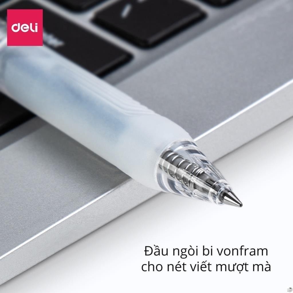 [ 1 CÂY ] Bút bi gel nước bấm DELI A575 (xanh, đen)