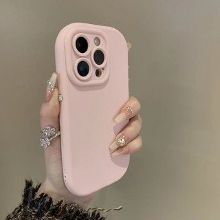 Ốp Điện Thoại Silicon Mờ Màu Hình Bầu Dục Sang Trọng Cho iPhone16 Pro MAX 15 14 13 12 11 Pro MAX IXS MAX XR XS Chống Sốc Bảo Vệ Camera Chống Rơi Ốp Lưng Mềm