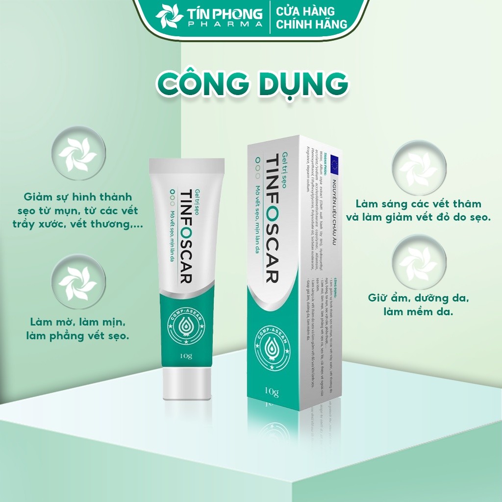 Ảnh Gel Mờ Sẹo TinfoScar Giúp Giảm Sự Hình Thành Sẹo, Làm Mịn, Cung Cấp Độ Ẩm Và Đều Màu Da Tuýp 10g TMP011 1