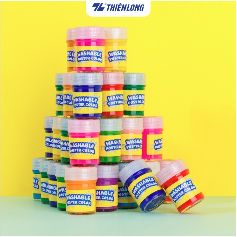 Bộ Màu vẽ, màu nước, màu poster Thiên Long WACO-05 Waco 05 hộp 12 màu x 15ml.