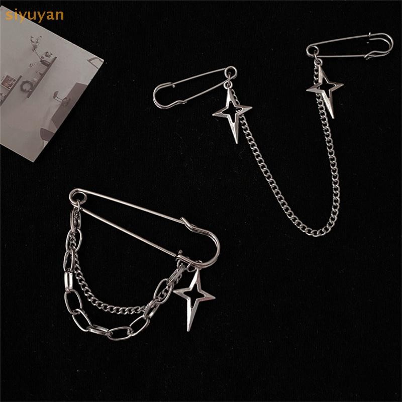 Siyuyan Phong Cách Hàn Quốc Dây Xích Kim Loại Thổ Cẩm Cho Nữ Phù Hợp Với Trang Trí sel Kim Loại Dây Xích Hạt Pin Vải Trang Sức Phụ Kiện VN