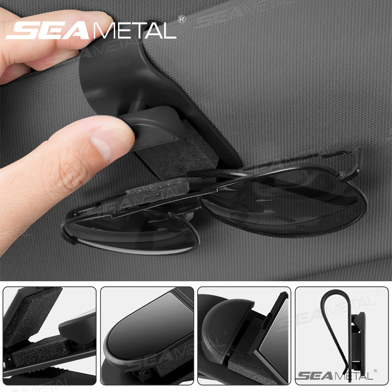 SEAMETAL Ô Tô Tấm Che Nắng Kính Kẹp Nội Thất Kính Mắt Bảo Quản Lưu Trữ Nhỏ Gọn Bảo Quản Phụ Kiện Nội Thất Ô Tô Có Khóa Hợp Kim