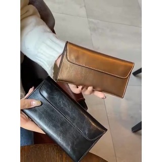 Ví dài da bò đơn giản châu Âu mới dành cho nữ Túi dự tiệc mỏng