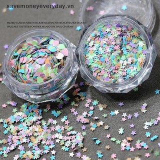 [savemoneyeveryday] 1Jar Hỗn Hợp Lấp Lánh Ngôi Sao Tình Yêu Mảnh Móng Tay Kim Sa Lấp Lánh Trang Trí Móng Tay Nghệ Thuật Đầu Làm Móng Tay Quyến Rũ Cho Nữ Bé Gái DIY [vn]