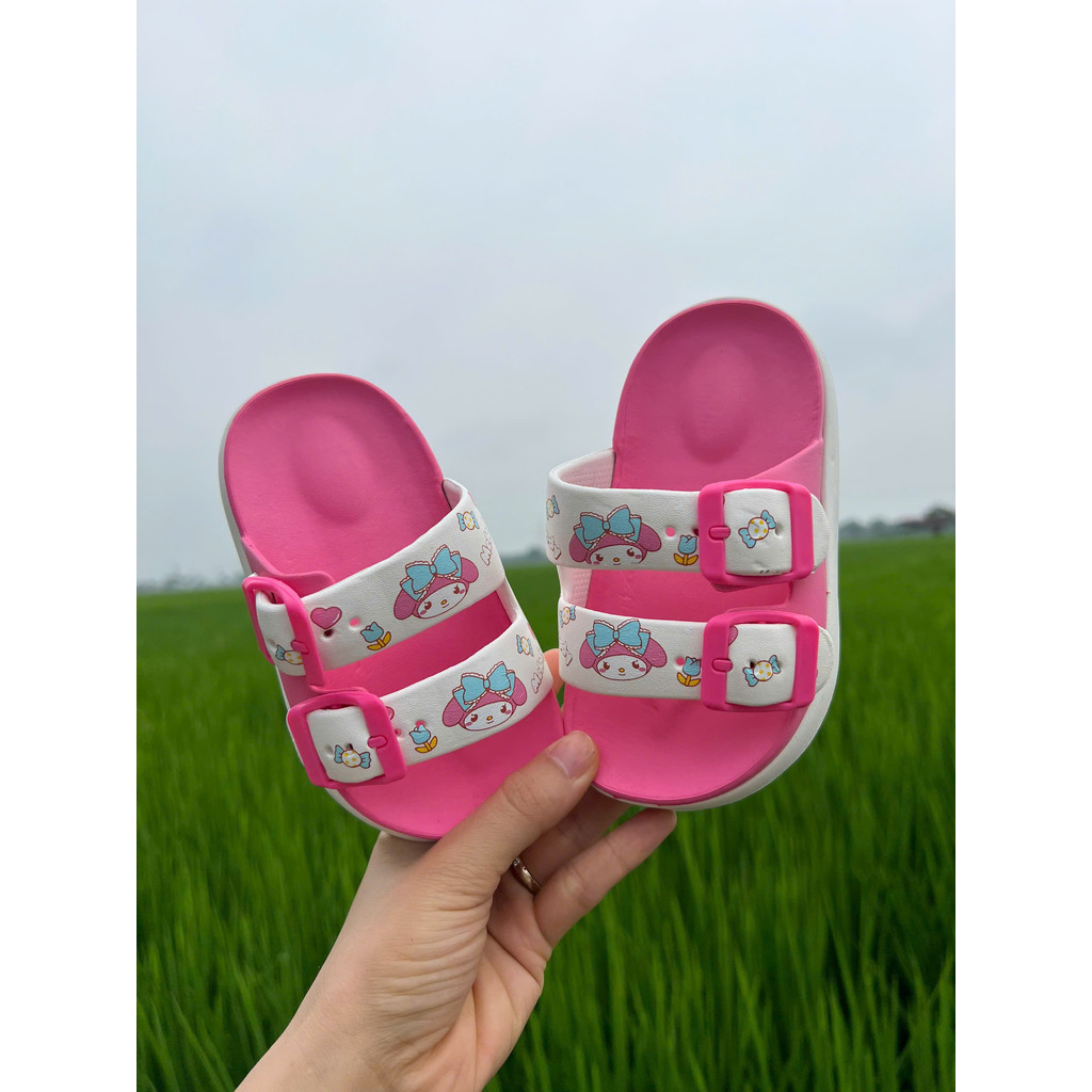 dép lê cho be gái kurumi xinh xắn người nhện cá tính đế EVA nhẹ êm chân chống trượt đi mưa biển mùa hè 2596