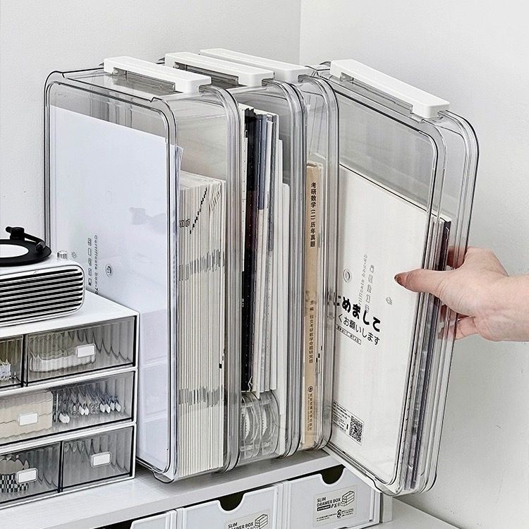 Người Tổ Chức Tài Liệu Để Bàn Hộp Lưu Trữ A4 Tập Tin Tài Liệu Thi Giấy Tổ Chức Hộ Gia Đình Chống Bụi Thẻ Hộp Đựng Acrylic Trong Suốt Lưu Trữ Hộp Sắp Xếp