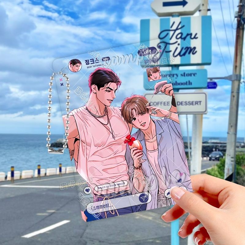 Móc khóa Photocard Acrylic JINX BL Manhwa – Có Jaekyung & Kim Dan, Thẻ đôi trong suốt dành cho người hâm mộ và người sưu tập