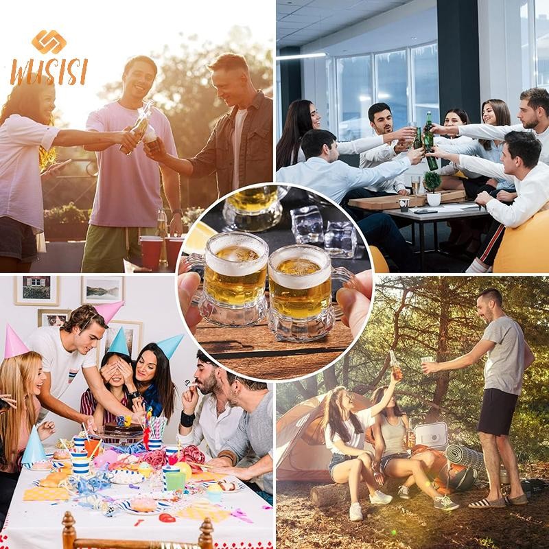 [WUSISI] 5 / 10 Chiếc 30ml Cốc Bia Tay Cầm Nhỏ Rượu Whisky Nhựa Cho Tiệc Cốc Thủy Tinh Barware Nhà Bếp Thanh Ăn Trang Trí Sân Vườn MỚI