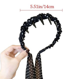 Băng đô MIKYCO, Băng đô ruy băng chấm khăn thanh lịch, Dây buộc tóc đa năng chống trượt bện thời trang dành cho nữ
