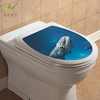 [ELOY] Nhiều kiểu dáng dưới biển Họa tiết động vật Miếng dán nắp bồn cầu Trang trí phòng tắm Phòng tắm Có thể tháo rời Paing Bức tranh tường Nắp bồn cầu VN