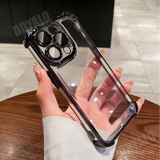 Ốp lưng mạ sang trọng cho Honor X9B X9A Magic 4 5 6 Pro 5G, túi khí với kính camera, ốp điện thoại mềm trong suốt chống sốc
