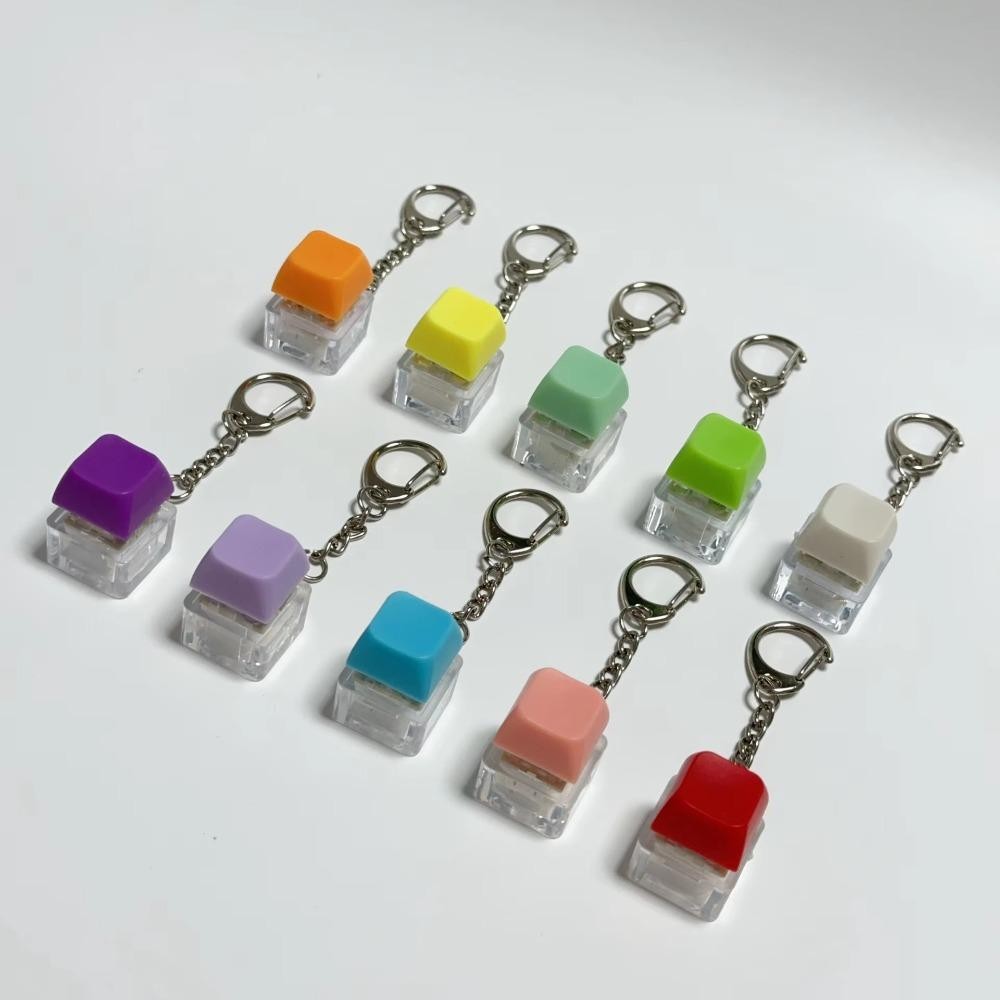 Mũ bàn phím ngón tay, Keycap Phím nút Fidget Móc khóa, có đèn DIY Bàn phím giảm căng thẳng Đồ chơi Clicker