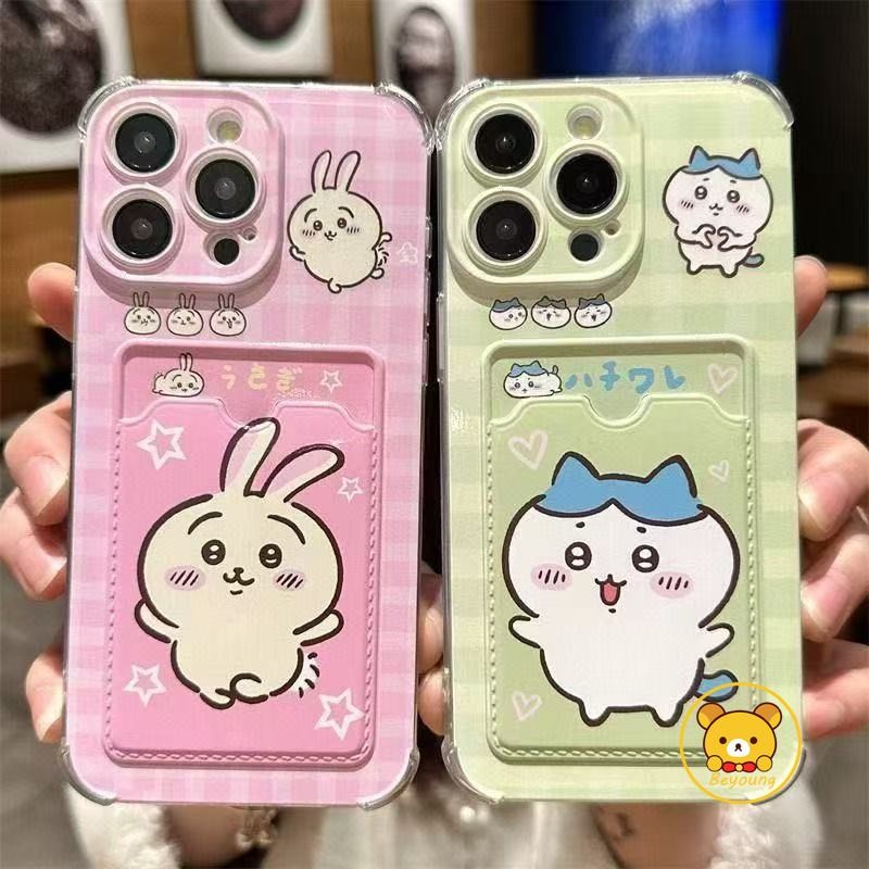 Vỏ Ví Chiikawa Hoạt Hình Cho iPhone 16E 16 Pro Max 15 14 Plus 13 12 Mini 11 Pro Max X XR XS Max 8 7 6 6s Plus SE2 SE3 Vỏ Điện Thoại Dễ Thương Đựng Thẻ Cặp Đôi Vỏ Mềm Chống Rơi