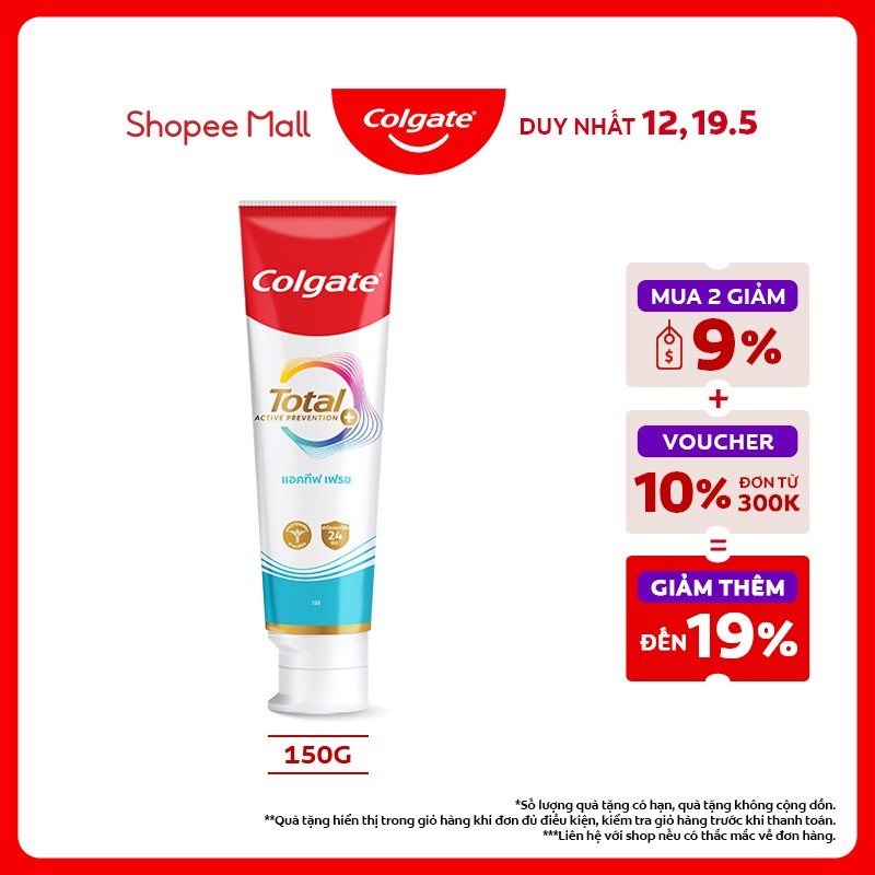 Ảnh Kem đánh răng Colgate Total sạch sâu bảo vệ, ngăn ngừa 8 vấn đề răng miệng 150g/ tuýp 1