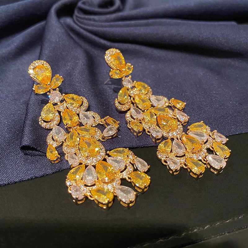 Bông tai tua rua thời trang sang trọng nhẹ tinh tế Zircon mới