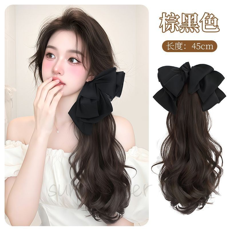 [hướng dương] Bun đuôi ngựa kẹp | Tóc thực tế, chống trượt và tái sử dụng