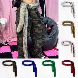 Thắt lưng ASDFGER Punk sang trọng mềm mại, Harajuku Y2K, dây thắt lưng ấm áp, phụ kiện khiêu vũ đường phố