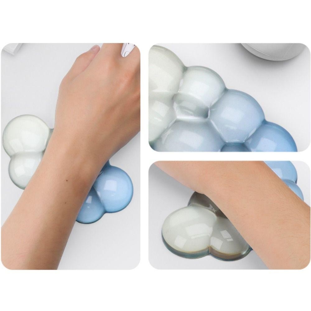 Bàn phím WOODNEST Phần còn lại cổ tay, Hỗ trợ cổ tay silicon hình đám mây chuyển màu, Giảm đau trong suốt di động Miếng đệm cổ tay tiện dụng làm việc