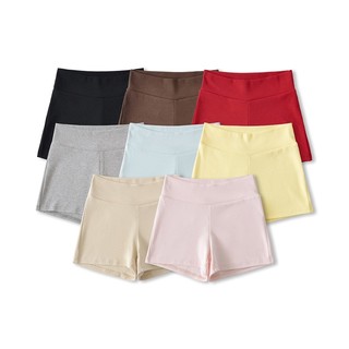 Đơn giản Spice Girl Wind Suit bó sát với miếng đệm ngực Áo thun tay ngắn Quần Short lưng cao Bộ đồ hai mảnh