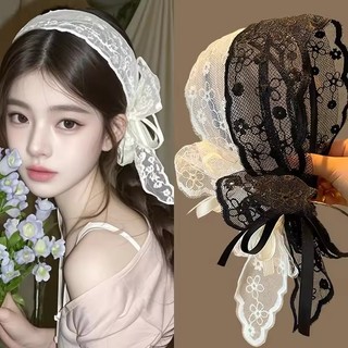 Dây buộc tóc ren mục vụ cổ điển - Băng đô hoa thêu cạnh rộng chống trượt cho bé gái ngọt ngào Hàn Quốc