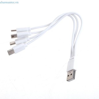 Charmantcc1 Cáp chia USB C Cáp sạc bốn cổng đôi cho điện thoại di động