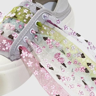 1 Đôi Chiều Rộng 2.6cm Dây Giày Đế Bằng In Ren Dây Giày Cho Giày Thể Thao Organza Dreamy Sợi Tuyết Trong Suốt Dây Giày Cho Người Phụ Nữ Mới