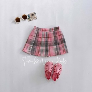 CV15-[tomnaukid] Chân váy xếp ly caro cho bé gái size từ 8-35Kg