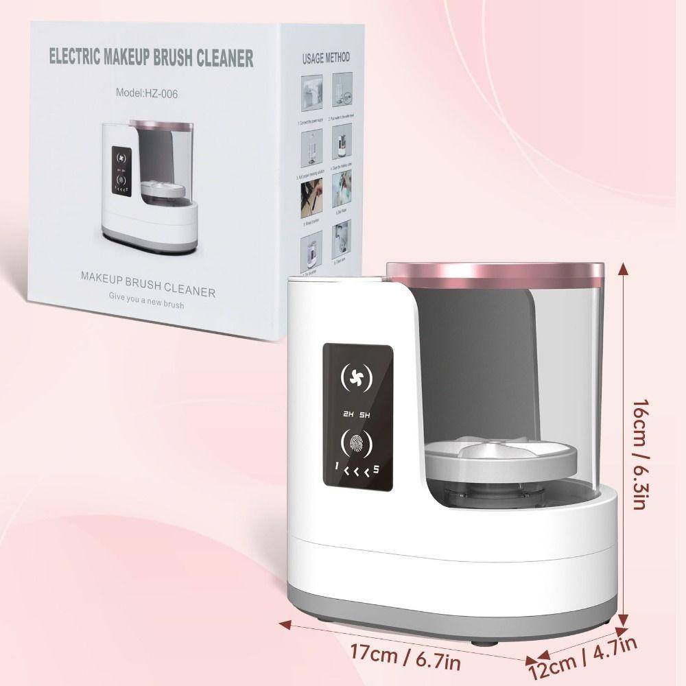 Máy làm sạch và sấy cọ trang điểm điện cầm tay SAIA 3 trong 1, sạc USB, tự động làm sạch và sấy, kèm giá đỡ giữ cọ