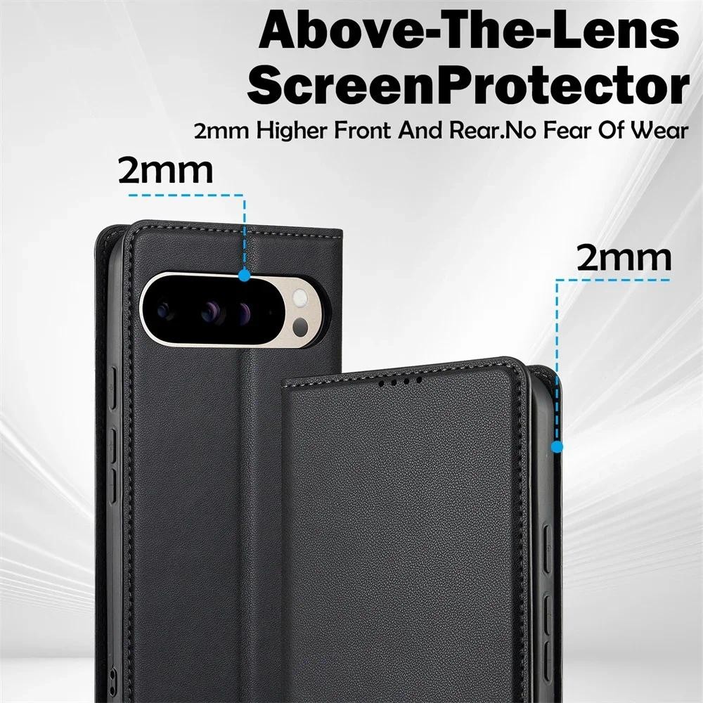Ví Da Flip Case Dành Cho Nữ Nam Có Giá Đỡ Thẻ Chân Đế Cho Google Pixel 9 8 7 Pro XL 8A 7A Vỏ Điện Thoại Bảo Vệ Chống Sốc