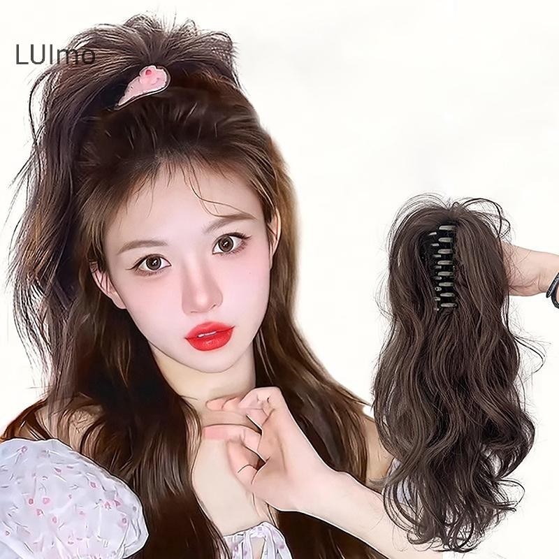 Luimo Tổng Hợp Móng Vuốt Kẹp Đuôi Ngựa Phần Mở Rộng Tóc Ngắn Xoăn Tự Nhiên Đuôi Giả Tóc Cho Nữ Đuôi Ngựa Tóc Đen SBS