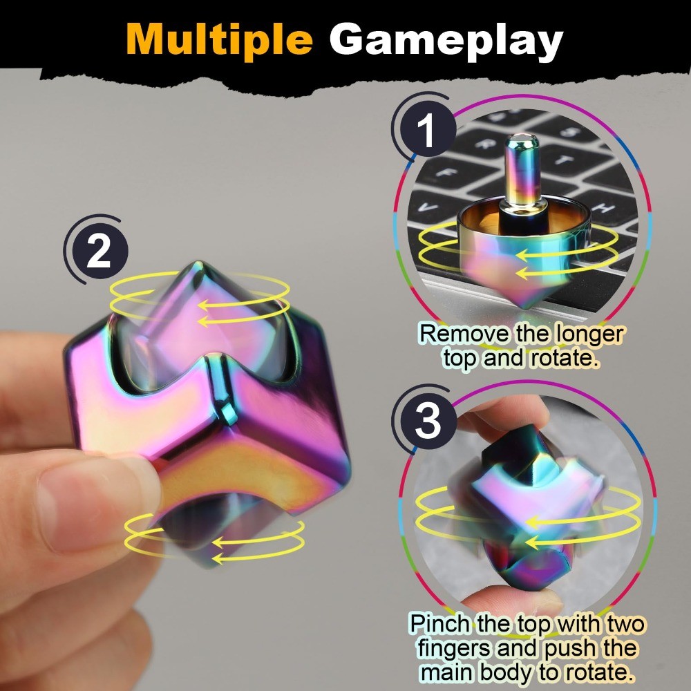 Đồ chơi Spinner Fidget DilabNBA Infinity Cube, Thích hợp cho trẻ em và người lớn, Đồ chơi tập trung cảm giác khối Fidget bằng kim loại, Thích hợp cho nam và nữ từ 3-12 tuổi, Mũ vây giảm căng thẳng Đông