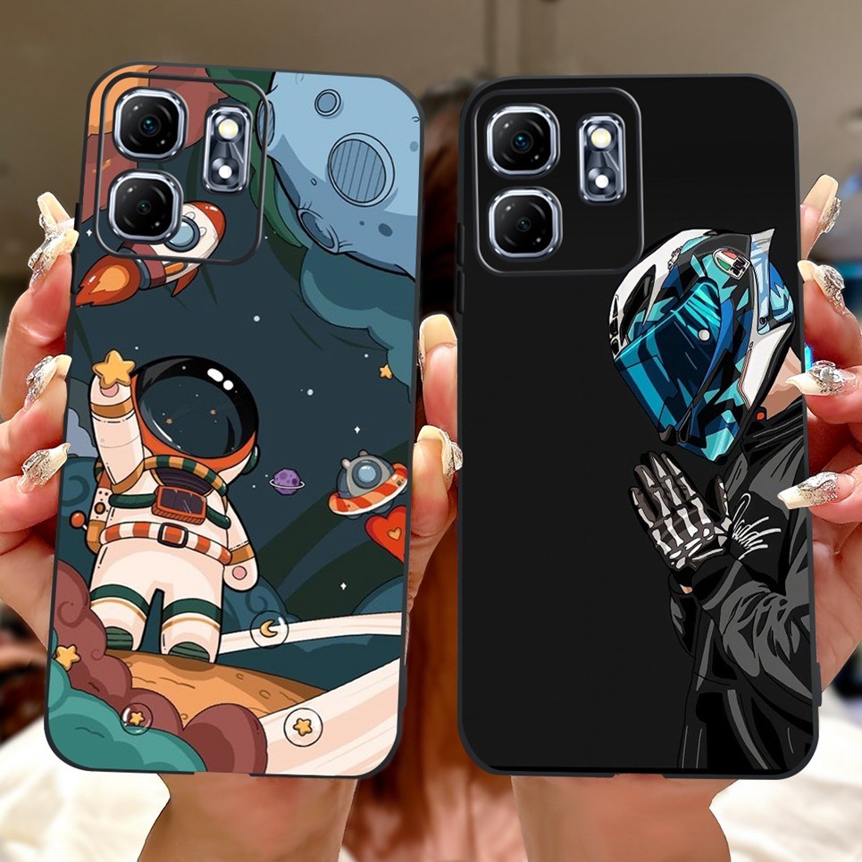 Ốp Silicon Mềm Cho Infinix Hot 50 4G X6882 Hot 50i X6531 Smart 9 X6532 Ốp Điện Thoại Phong Cách Mát Mẻ Rồng Mèo Phi Hành Gia Hoạt Hình