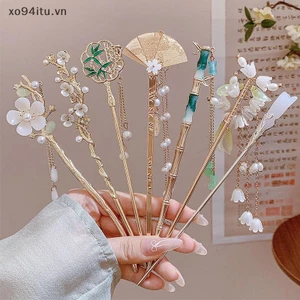 XOITU Vintage Phong Cách Trung Hoa Hanfu Tóc Dính Nữ Kim Loại sel Tóc Nĩa Tóc Đũa Kẹp Tóc Người Phụ Nữ Trang Sức Phụ Kiện VN
