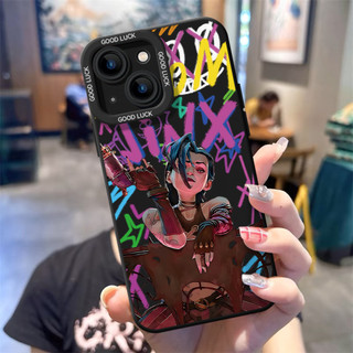 Ốp điện thoại di động sơn thời trang Jinx cho iPhone16 / 15 / 14 / 13 / MINI / 12 / 11 / Pro MAX / X / XS / XR / 7 / 8 / 6 Vỏ bảo vệ toàn diện bằng silicon lỏng chống sốc và chống rơi
