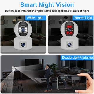 Smar 6MP Wifi Camera với màn hình kép hai chiều âm thanh bé màn hình trong nhà PTZ IP Camera CCTV