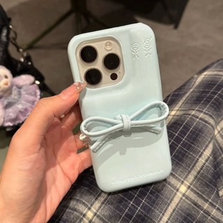 Hộp đựng xà phòng sang trọng Vỏ điện thoại nơ âm thanh nổi cho iPhone16 15 14 13 12 Pro Max Bảo vệ Camera chống sốc Vỏ mềm chống rơi
