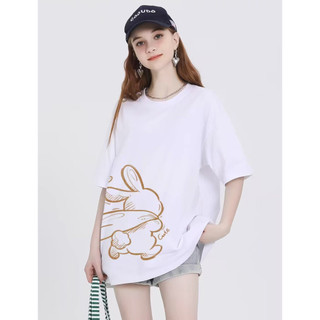 HIIXIIVI 2025 Mới Phong Cách Hàn Quốc 100% Cotton Tay Ngắn Oversize Áo Thun Plus Size Nữ Tee Rời Nam Nữ Thời Trang Cổ Tròn