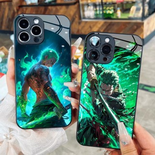 Ốp kính zoro siêu ngầu anime one piece iphone 16 Pro max 15 14 13 12 11 x xs xr 8 7 6 pro max plus mini 6s 6g 7